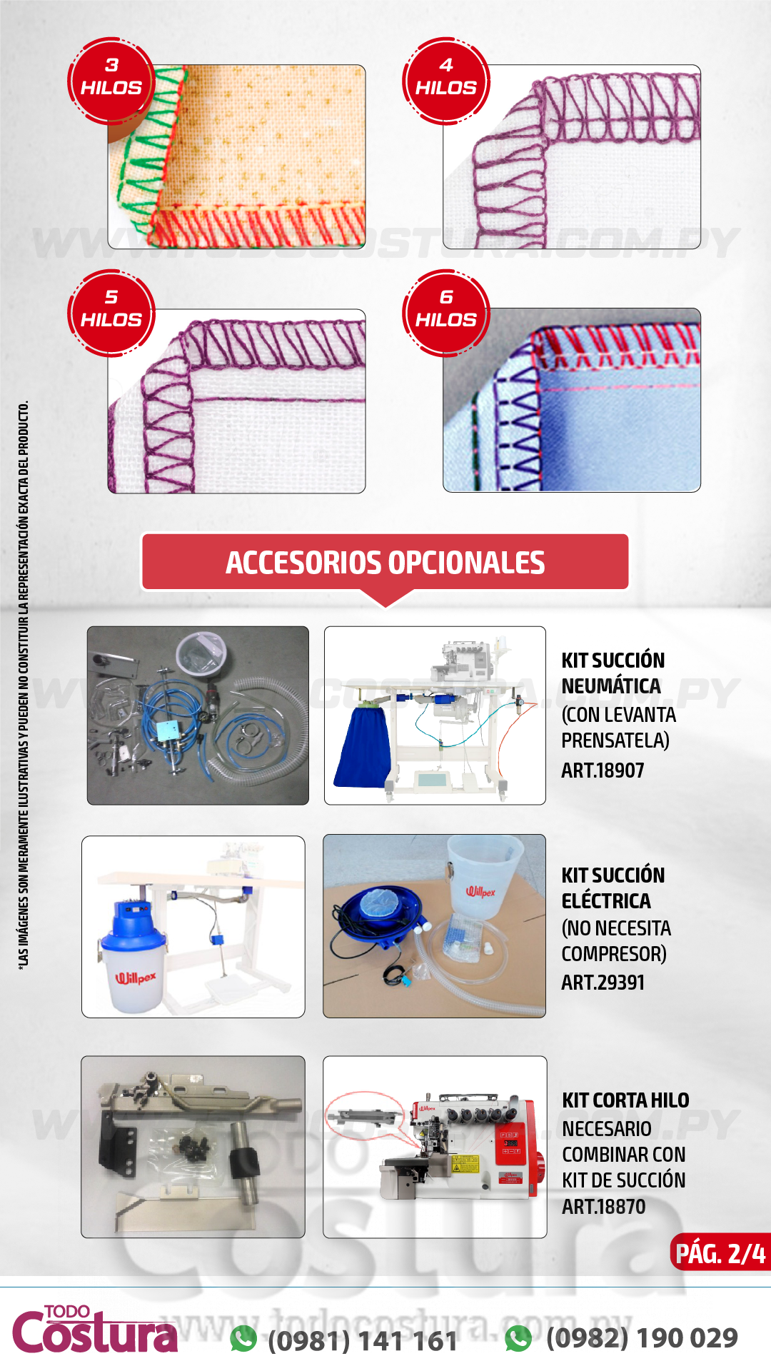 OVERLOCK (6 HILOS) WILLPEX G3A-6-03/333 (MOTOR INCORPORADO)